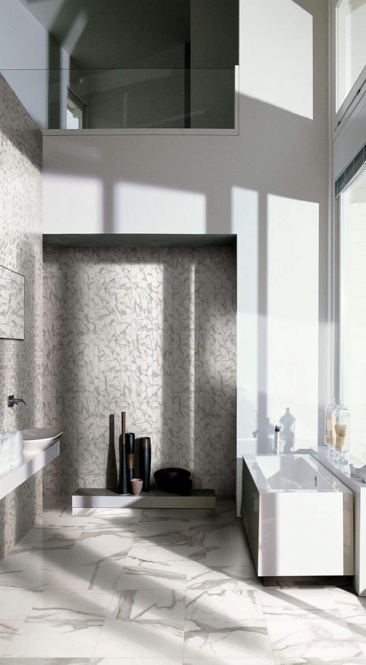 Installed tile flooring in home