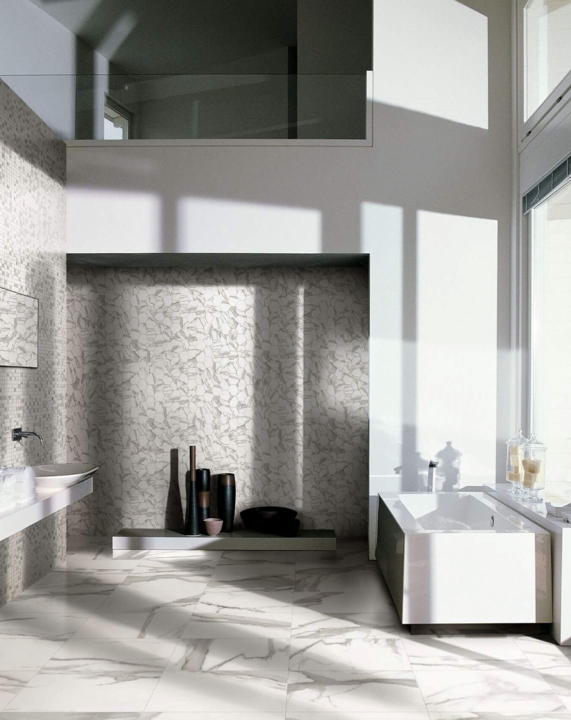 Installed tile flooring in home